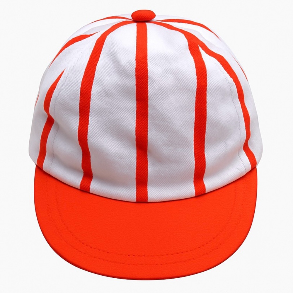 Vintage Kids Hat in White and Orange